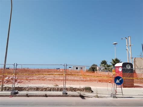 Marsala Fermi I Lavori Di Riqualificazione Del Lungomare Vicino Al Porto