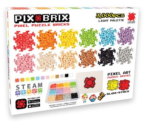 Contenedor 3000 Piezas 12 Colores Pix Brix Blasterchile