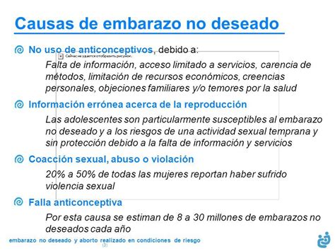 EMBARAZO NO DESEADO Embarazo No Deseado Y Aborto Realizado En