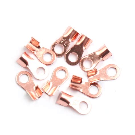 Pcs A Copper Ring Terminals Lug Non Insulated Battery Wire Connector