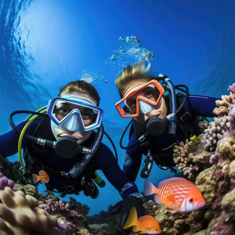 Lección de buceo en aguas abiertas buzo antes de sumergirse en el