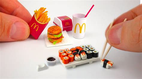 DIY Food Sushi And McDonald S DollHouse No Polymer Clay MINIATURE