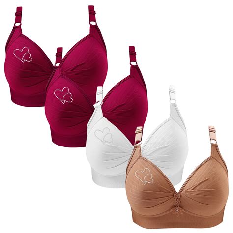 Aobny Suppotive Bras For Women Red Pack Plus Size Lift Bralette