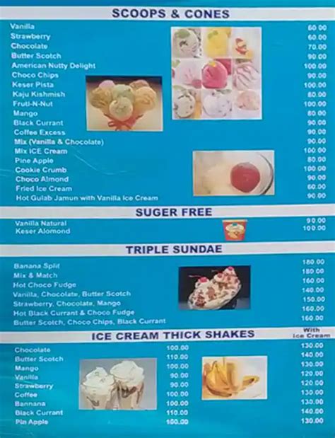 Menu at Mother Dairy Dilli Haat, New Delhi, Stall No 24