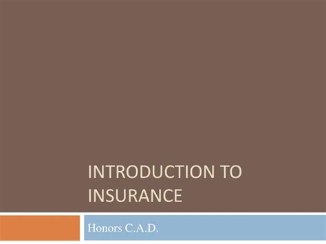 Ppt Introduction To Insurance Powerpoint Presentation Free Download