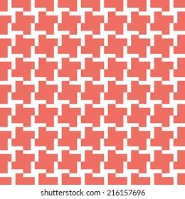 Seamless Red Abstract Geometric Pattern Stock Illustration 216157711