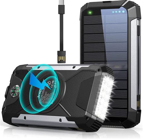 38600mAh Solar Power Bank Portable Charger Wireless Qi Portable Solar ...