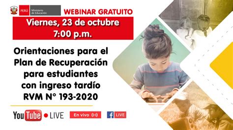 Webinar Orientaciones Para El Plan De Recuperaci N Para