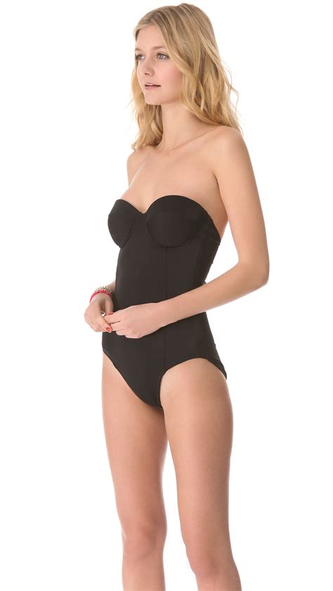 Lyst Norma Kamali Corset Mio One Piece Swimsuit In Black