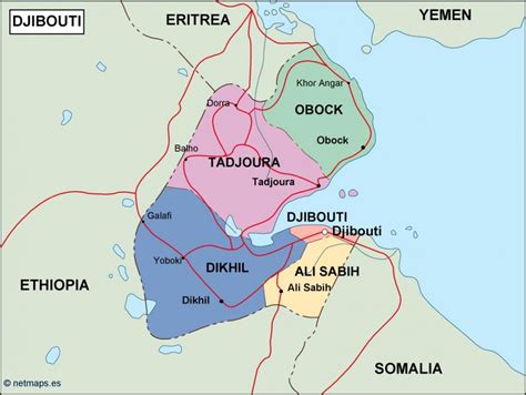 djibouti political map. Vector Eps maps. Eps Illustrator Map | Vector ...