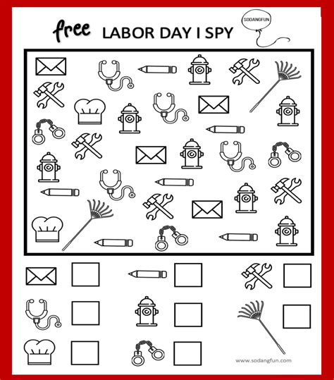 Labor Day Printable Activities for Kids - So Dang Fun