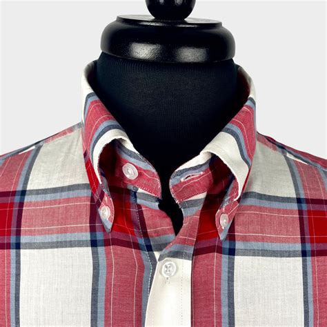 Red Tartan Check Short Sleeves Shirt Real Hoxton