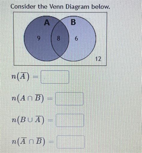 Such That In Venn Diagram Solved Consider The Following Venn