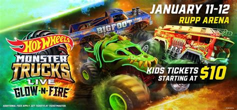 Hot Wheels Monster Trucks Live Glow N Fire Central Bank Center