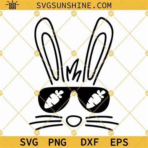 Bunny With Sunglasses Svg Bunny With Glasses Svg Funny Easter Svg Middle Finger Svg Adult