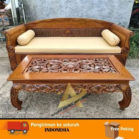 Jual Bale Bale Bangku Kayu Jati Solid Dan Meja Ketapang Full Ukir Kayu