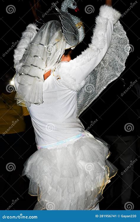 A Beautifully Dressed Hansa Natuma Dancer Swan Dance Performs Along A