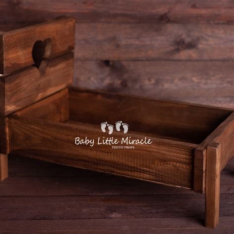 Rustic Wooden Bed Newborn Props Handmade Bed Photo Prop Etsy