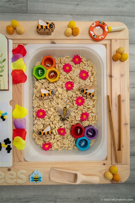 5 Fun And Engaging Bee Sensory Bin Ideas Two Crafty Makers