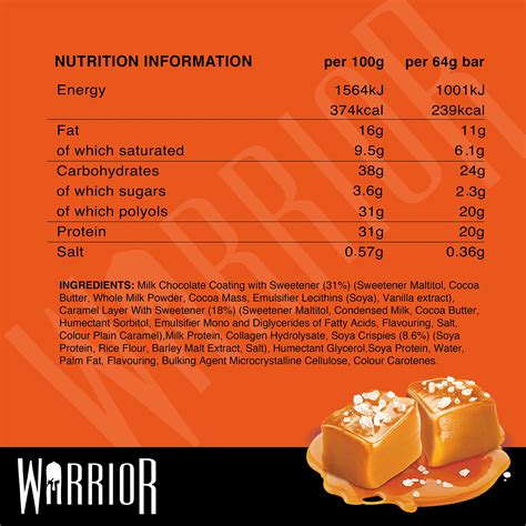 Warrior Crunch High Protein Bars 20g Protein Each Bar 12 Pack X