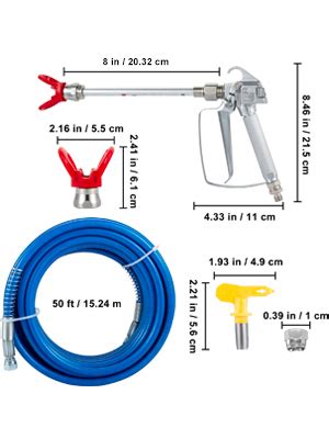 Vevor Kit De Pistolet Et Tuyau Pour Pulv Risateur Tuyau De