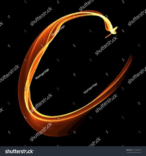 Fire Font Letter C On Black Stock Vector (Royalty Free) 127340378 ...