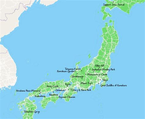 Tourist Attractions In Japan Map - Feliza Valentine