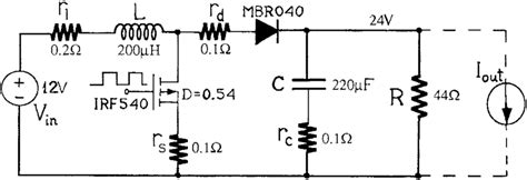 The boost converter in the design example. | Download Scientific Diagram