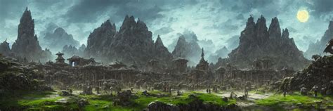 low angle wide shot, the elder scrolls vi hammerfell, | Stable Diffusion