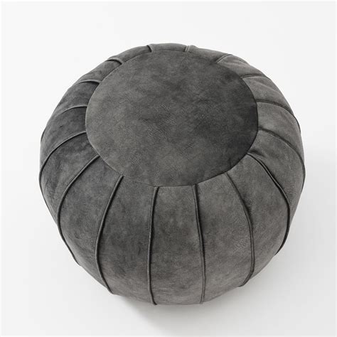 Amazon C Comfortland Unstuffed Faux Leather Ottoman Pouf Round