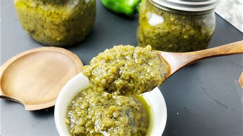 Spicy Green Chili Pepper Sauce Recipe Youtube