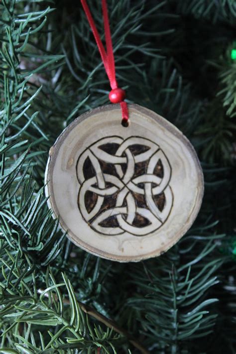 Celtic Knot Christmas Tree Ornament Wood Burned Etsy