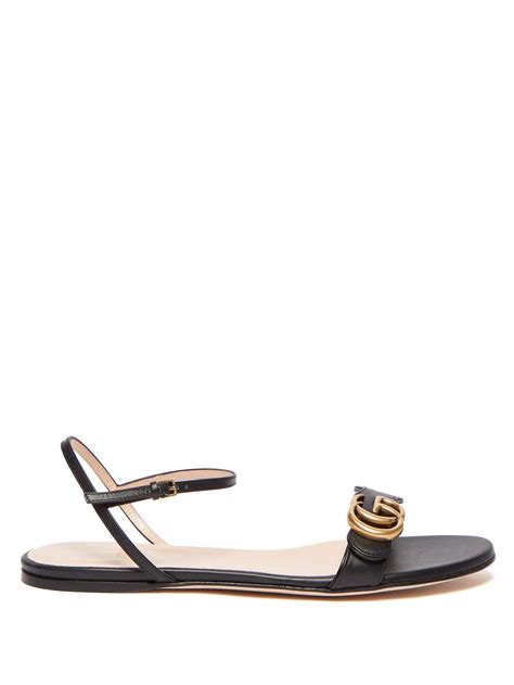 Gucci Gg Marmont Leather Sandals Lyst