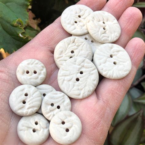 Ivory Porcelain Artisan Buttons Sets Of 67 Handmade Buttons Ceramic