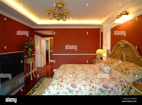 interior design and decoration of bedroom,old-fashioned Stock Photo - Alamy