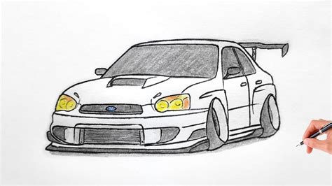 How To Draw A Subaru Impreza Wrx Sti Drawing A D Car Coloring