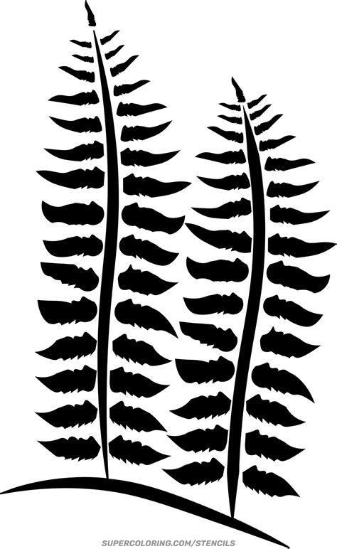 Fern Stencil Free Printable Papercraft Templates