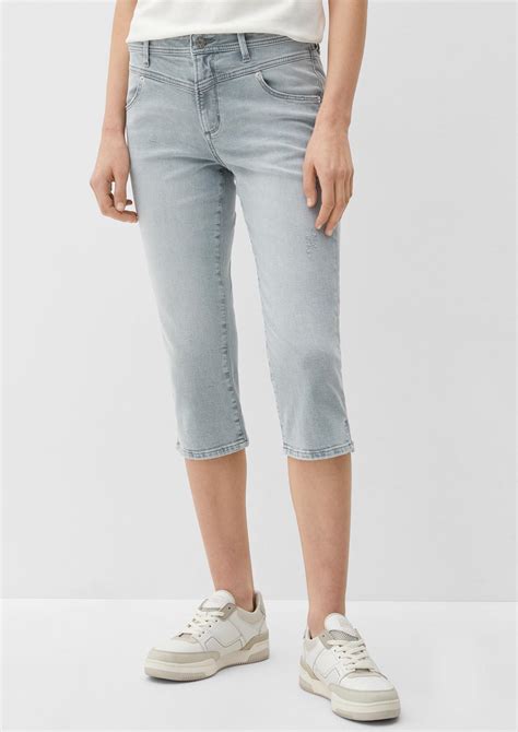 Capri Jeans Betsy Slim Fit Mid Rise Slim Leg Steingrau S Oliver