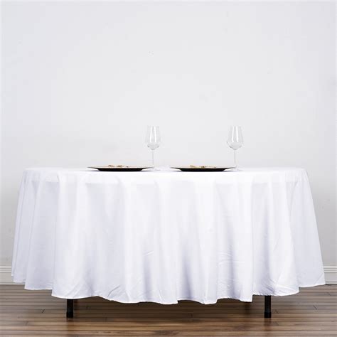 Buy White Commercial Grade Gsm Polyester Round Tablecloth