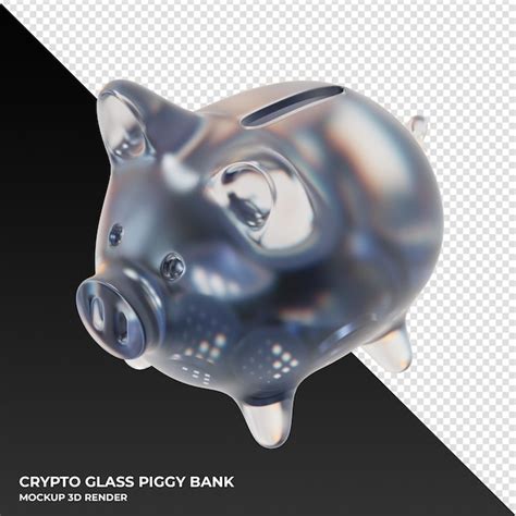 Premium Psd Fetchai Fet Glass Piggy Bank With Crypto Coins D