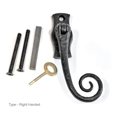 Kirkpatrick Black Cast Iron Point Lockable Casement Fastener