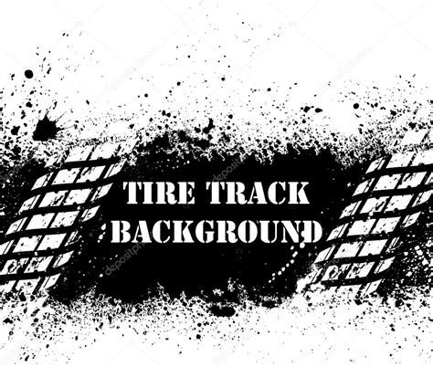 Tire Track Background On Ink Blots Stock Vector Longquattro 12362632