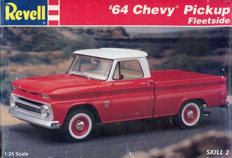 Revell 66 Chevy Fleetside Pickup Truck 1 25 Scale Plastic Model Kit