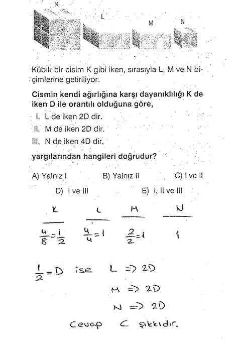 9 Sınıf Fizik Madde ve Özellikleri Dayanıklılık Çözümlü Sorular 23