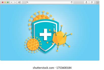 Immune System Concept Medical Shield Surrounded Stock Vector Royalty