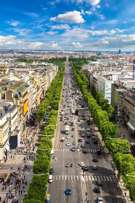 381 Paris Panoramic Aerial View Champs Elysees France Stock Photos