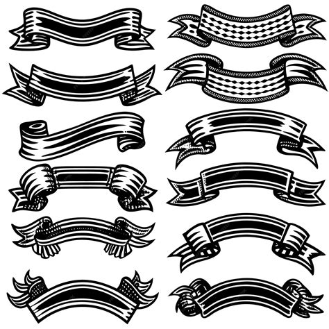 Set Of Vintage Ribbons Vector Premium Ai Generated Vector