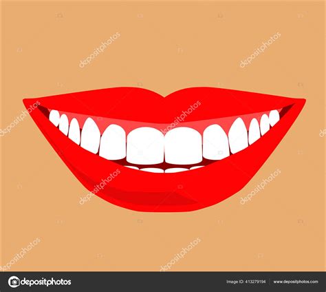 Smile Teeth Beige Background Cartoon Vector Stock Vector Image by ©alina.ill.mail.ru #413279194