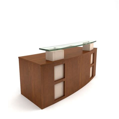 Modern Wooden Receptionist Desk 3D Model - CGTrader.com