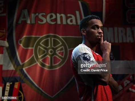 Jurrien Timber of Arsenal poses during the Arsenal Men's team... News ...